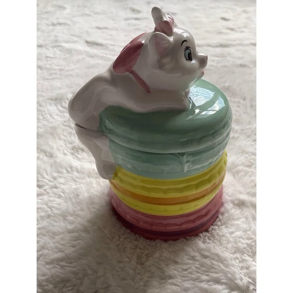 Disney Aristocats Marie Cat Macaroon Ceramic Cookie‎ Jar Canister NEW